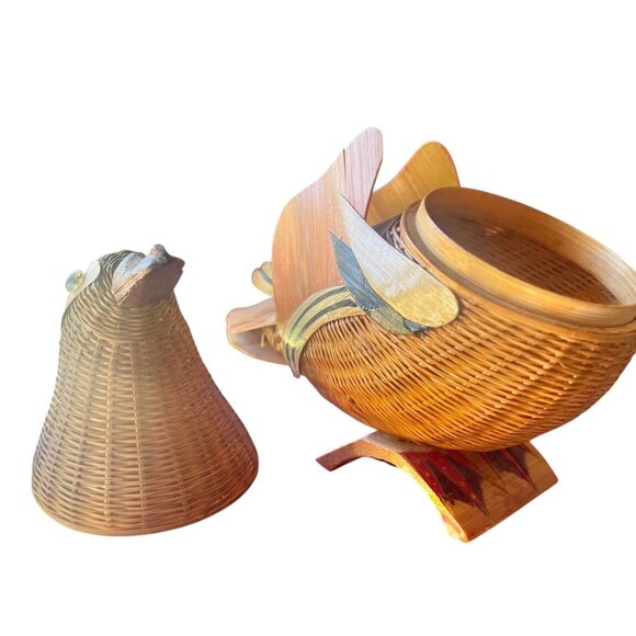 Shanghai Handicrafts Duck Basket Rattan Bamboo Storage Vintage Collectible Gift - Picture 5 of 14